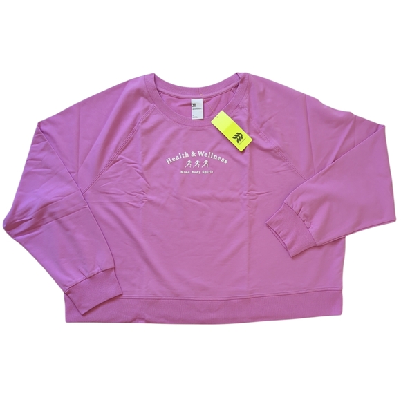 NWT All in Motion French Terry Crew Neck Sweatshirt Plus 3X Purple Thumb Holes - Picture 5 of 16